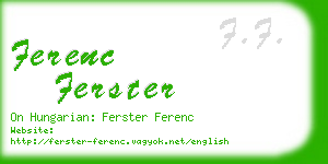 ferenc ferster business card